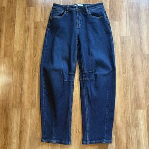 Freckled‎ Poppy x Risen Marley Jeans Corded Dark Wash Barrel Leg Sz 3/26